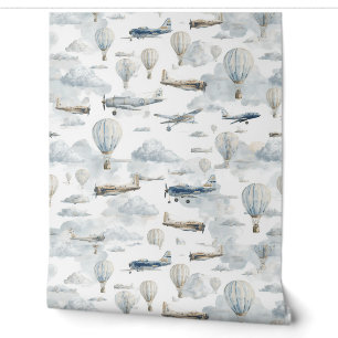Papier Peint Nursery Avion Mur d'Accent de Chamb