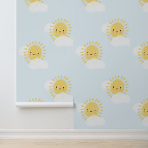 Papier Peint Nursery Baby Neutral Cute Sunshine Kids Chambre
