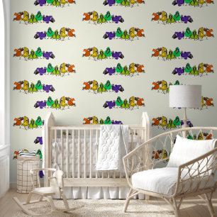 Papier Peint Oiseau coloré amusant