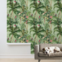 Oiseaux forestiers tropicaux Palmiers Feuille