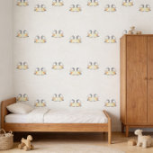 Papier Peint Oiseaux peints à la main - Conception d'aquarelle