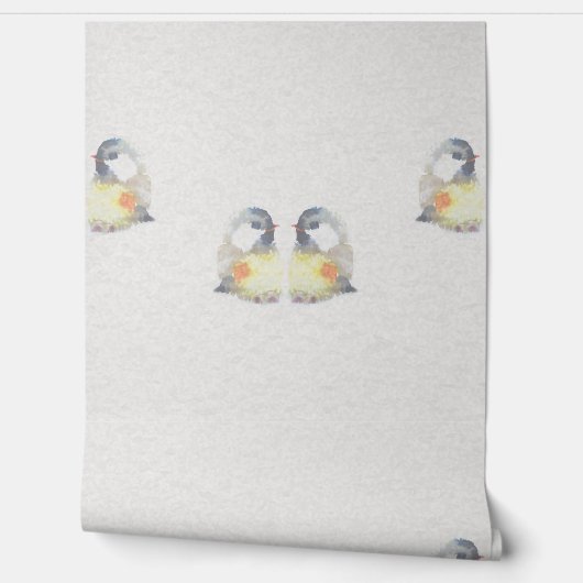 Papier Peint Oiseaux peints à la main - Conception d'aquarelle  (Déroulement)