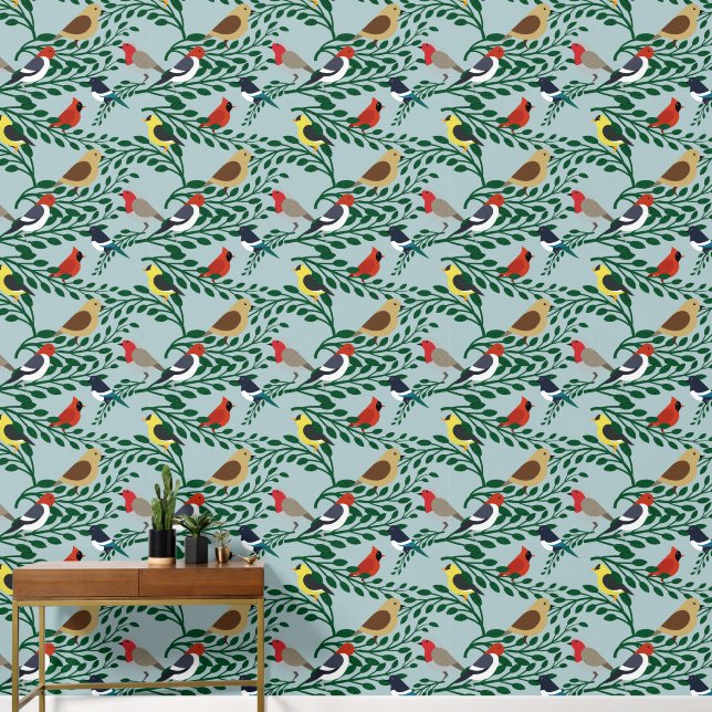 Papier Peint Oiseaux Sur Branches (Couloir)