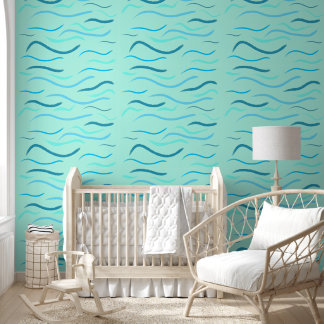 Papier Peint Ondes bleu océan