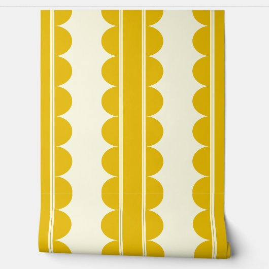 Papier peint ondulé jaune moutarde (Déroulement)