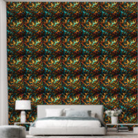 Or Turquoise Et Orange Abstrait Art,