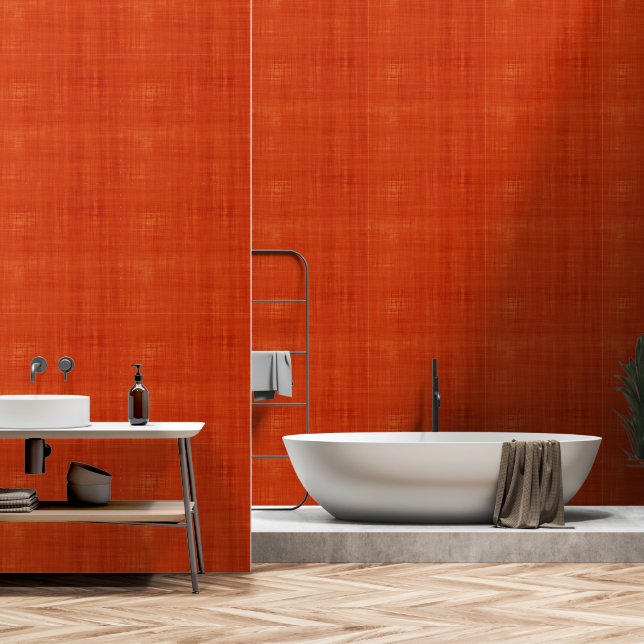 Papier Peint Orange brossé moderne (Salle de bain)