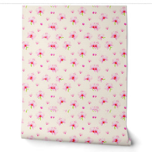 Papier Peint Orchidées rose pastel