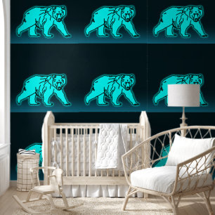 Papier Peint Ours kodiak bleu