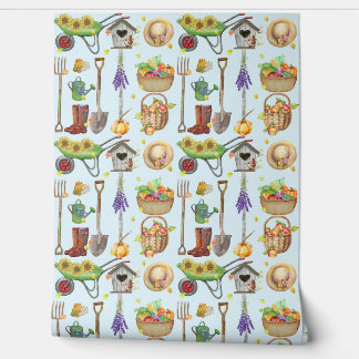 Papier Peint Outils De Jardinage De Récolte Fruits Et Fleurs