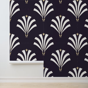Papier Peint Palmetto Feuille Art déco des années 1920 vintages
