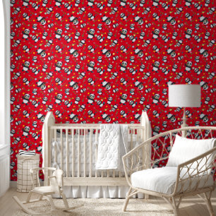 Papier Peint Panda poka dot enfants motif arrière - plan rouge