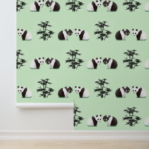 Papier Peint Pandas et bambou
