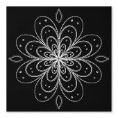 Papier Peint Papel Pintado Metallic flower tile abstract silver (Recto)