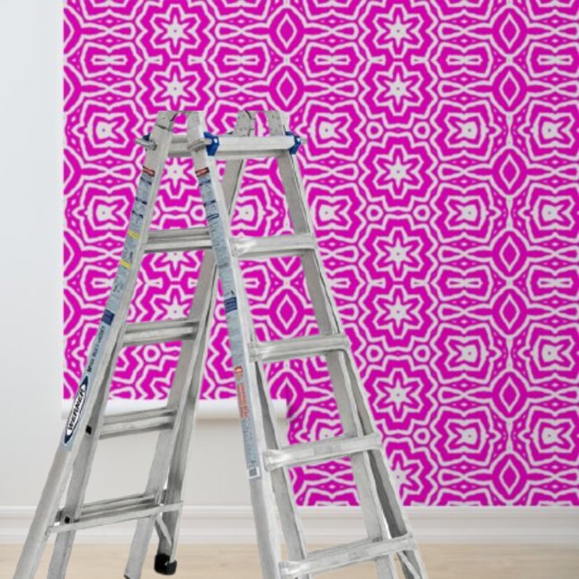 Papier Peint Papier peel et bâton Pink Blanc Graphique (Peel and Stick Wallpaper Pink White Graphic Wallpaper)
