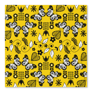 Papier Peint Papillon art populaire scandinave