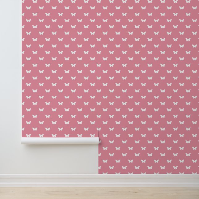 Papier Peint Papillon blanc rose (Application)