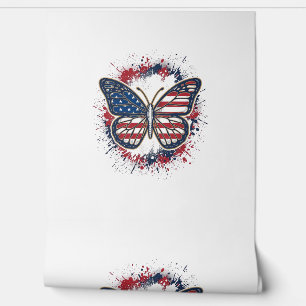 Papier Peint Papillon Patriotique Gravure Vintage Vector Design