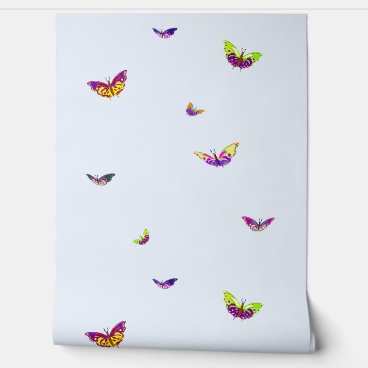 Papier Peint Papillons multicolores (Déroulement)