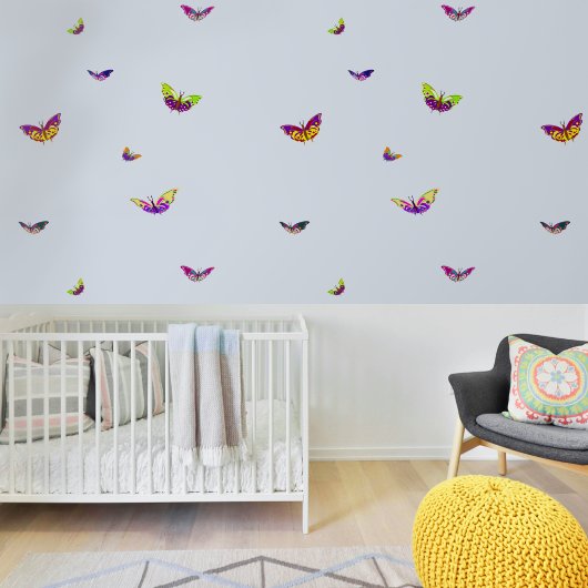 Papier Peint Papillons multicolores