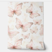 Papier Peint Papillons Rose Féminin (Déroulement)