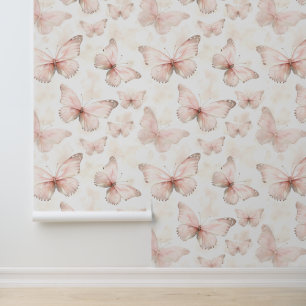 Papier Peint Papillons Rose Féminin