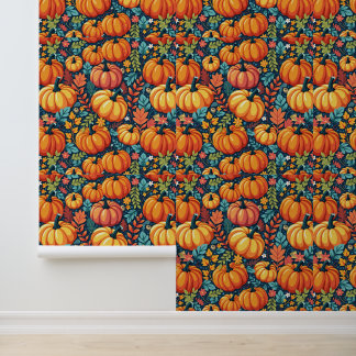 Papier Peint Paradis Citrouille lunaire : Jardin d'automne mode