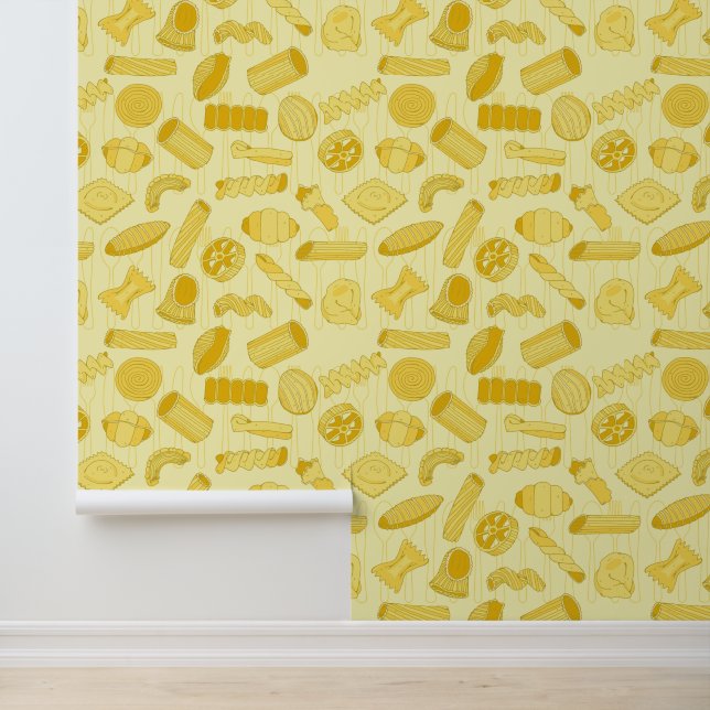 Papier Peint Pasta Shapes Restaurant Italien Crème (Application)