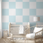 Papier Peint Pastel bleu et blanc À damiers<br><div class="desc">Papier peint À damiers bleu pastel et blanc. Motif de carré moderne minimaliste géométrique peel et papier peint bâton.</div>