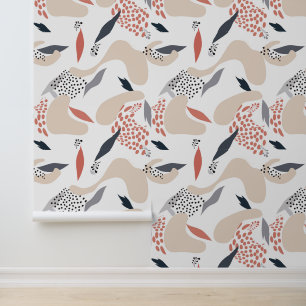 Papier Peint Pastel Colors Abstraits Fleurs Motif