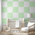 Papier Peint Pastel Green À damiers<br><div class="desc">à damiers papier peint vert. Motif de carré moderne minimaliste géométrique peel et papier peint bâton.</div>