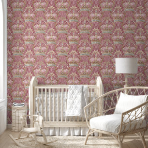 Papier Peint Pastel Princess Crowns Damask Pearls