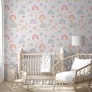 Papier Peint Pastel Rainbows Coeurs Fleur sauvage Petite infirm