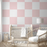 Papier Peint Pastel rose et blanc À damiers<br><div class="desc">Papier peint À damiers couleur rose pastel et blanc. Motif de carré moderne minimaliste géométrique peel et papier peint bâton.</div>