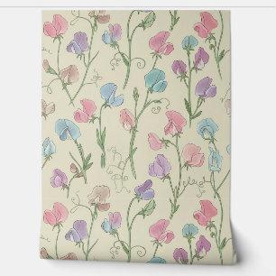 Papier Peint Pastel Sweet Pea Motif sans couture