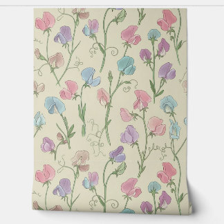 Papier Peint Pastel Sweet Pea Motif sans couture