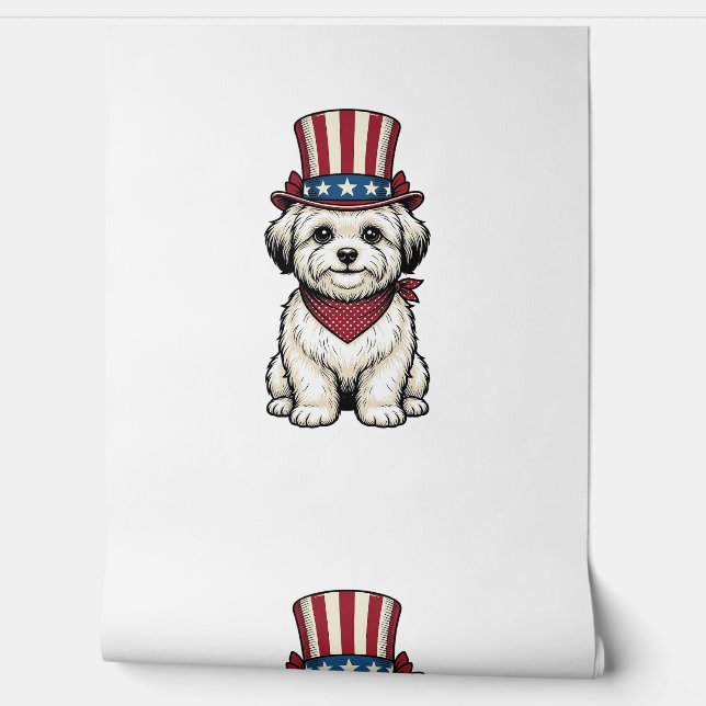 Papier Peint Patriotic Dog Vintage Engraving Vector Design_1 (Déroulement)