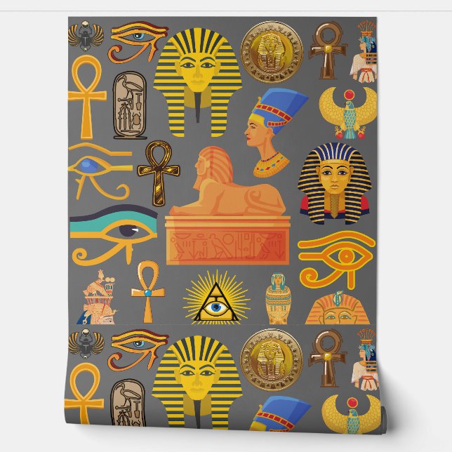 Papier Peint Pattern Symbol Ancient Egyptian Hieroglyphic  (Déroulement)
