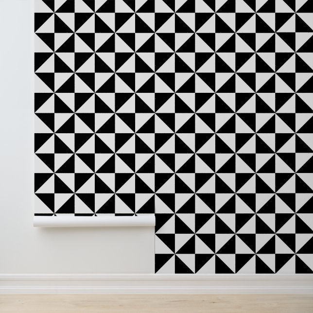 Papier Peint Patters triangulaires noirs et blancs (Application)