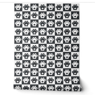 Papier Peint pattes du chat motif noir et blanc