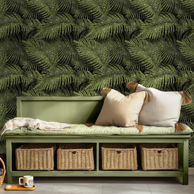 Papier Peint Paume mousseux Feuilles Green ID831 (Créateur téléchargé)