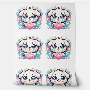 Papier Peint Pawprints on My Heart, Forever Kawaii Puppy