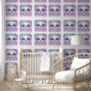 Papier Peint Pawprints on My Heart Kawaii Puppy Pet Love Design