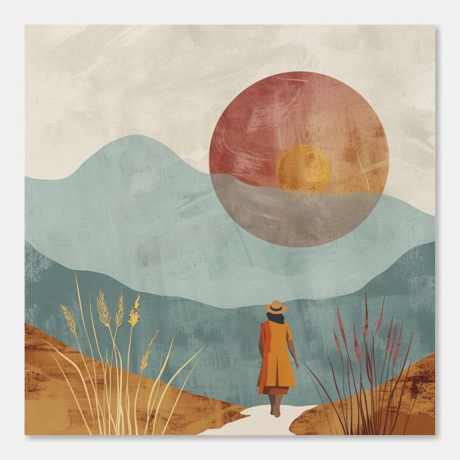 Papier Peint Paysage Abstrait de Boho (23) (Recto)