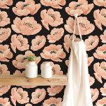 Papier Peint Peach Poppies Sur Black Élégant Floral<br><div class="desc">Apportez une touche d'élégance à votre maison avec nos Peach Poppies On Black Elegant Floral Wallpaper! Ce design époustouflant présente de délicats pavots de pêche dressés contre un arrière - plan sophistiqué, créant une atmosphère belle et sereine. Idéal pour une chambre, un salon ou une salle à manger, ce papier...</div>