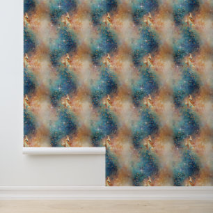 Papier Peint Peacock bleu orange