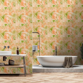 Papier Peint Pêche verte et orange
