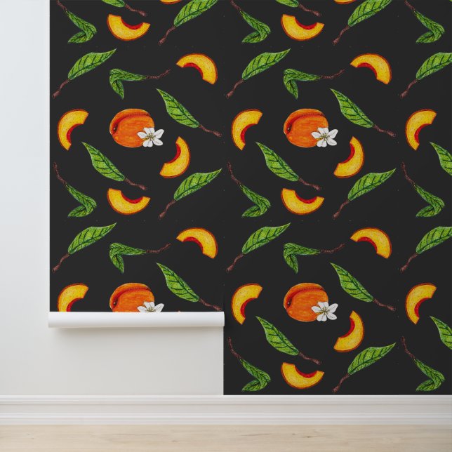 Papier Peint Pêches et fleurs du sud (Application)