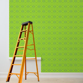 Papier Peint Peel et bâton motif graphique en diamant vert