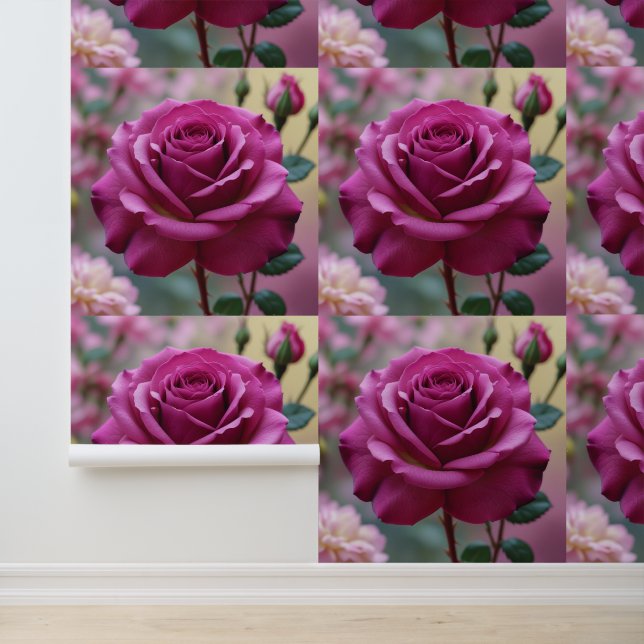 Papier Peint Peel et bâton Rose violet (Application)